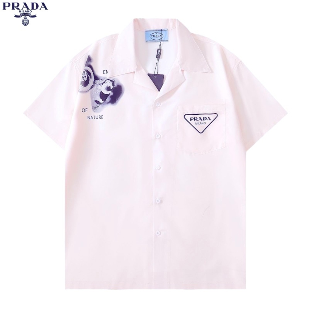 SOLD☘️🍀🎍🎋PRADA BUTTON UP LOGO SHIRT BRAND NEW WITH TAGS SIZE XL
